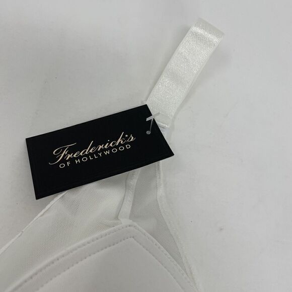 FREDRICKS OF HOLLYWOOD Bra Womens 34 DD White Underwire NEW Padded Mesh Trim - Picture 2 of 9